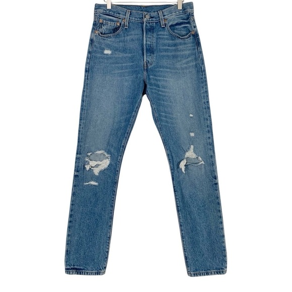 Levi's 501 High Waist Distressed Jeans Size 29 - Picture 1 of 9